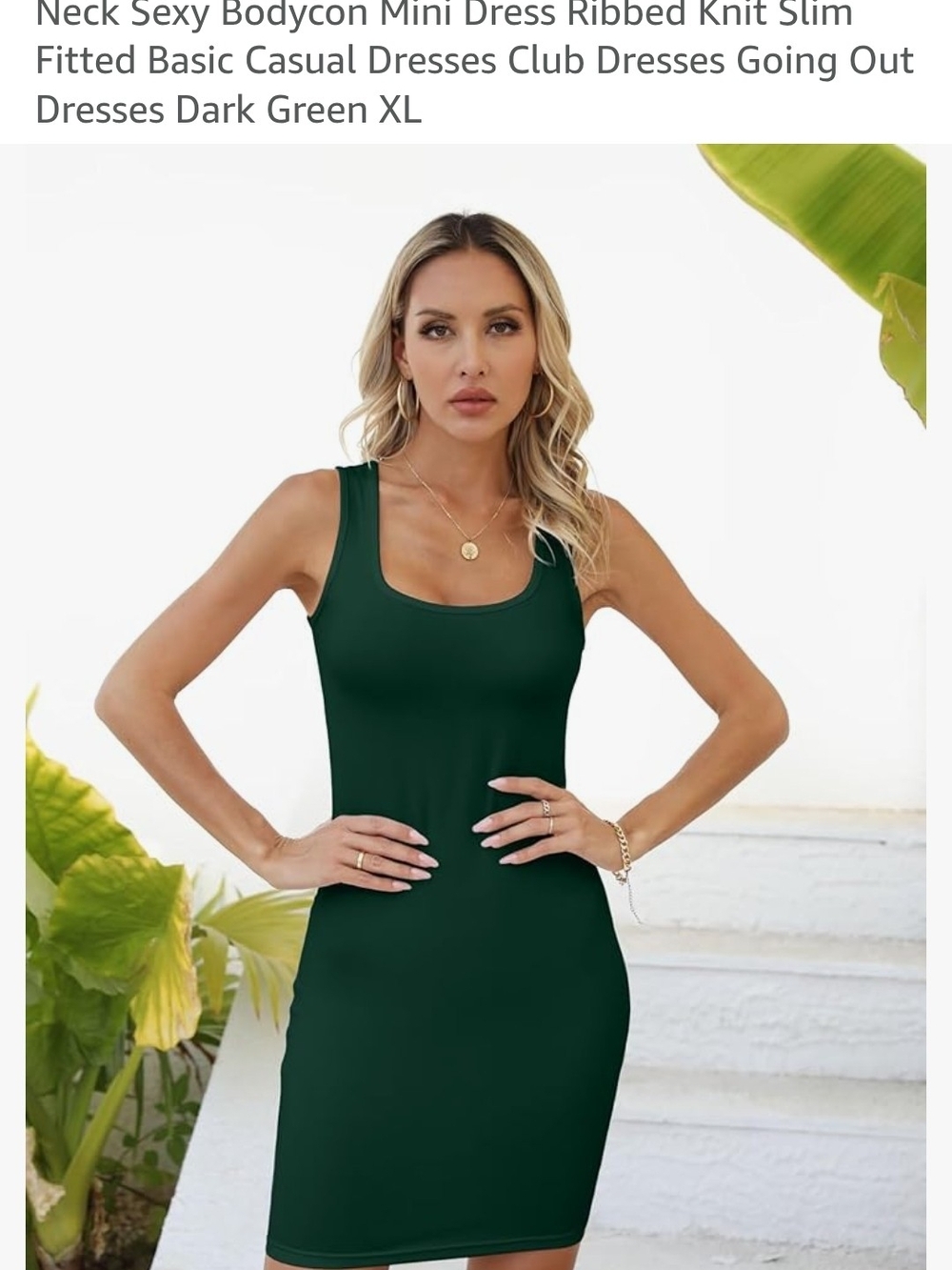 Sleeveless Bodycon Mini Dress in Dark Green